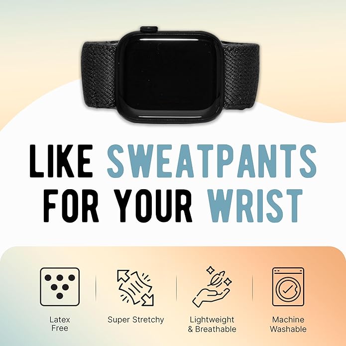 Braxley Bands - Organic Cotton Watch Bands For Women and Men, Compatible With All Apple Watch Sizes and Series - Washable, Sweat-Absorbent, Breathable Fit, Elastic Smart Watch Bands