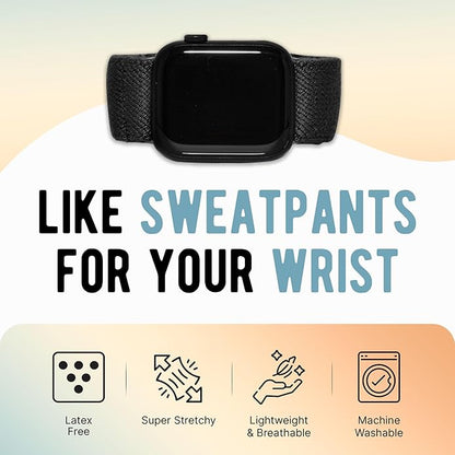 Braxley Bands - Organic Cotton Watch Bands For Women and Men, Compatible With All Apple Watch Sizes and Series - Washable, Sweat-Absorbent, Breathable Fit, Elastic Smart Watch Bands