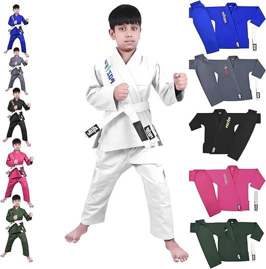 Kids Brazilian Jiu Jitsu Gi For Kids BJJ Gi Youth Grappling Kimonos Preshrunk Lightweight Martial