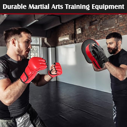 10 In1 Punching Mitts Kick Pad Set Taekwondo Pads Boxing Mitts Focus Pads Boxing Gloves Safety Head Guard Wrist Band for Kickboxing, Karate, Muay Thai, MMA Training