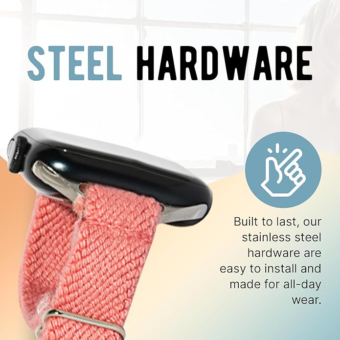 Braxley Bands - Organic Cotton Watch Bands For Women and Men, Compatible With All Apple Watch Sizes and Series - Washable, Sweat-Absorbent, Breathable Fit, Elastic Smart Watch Bands