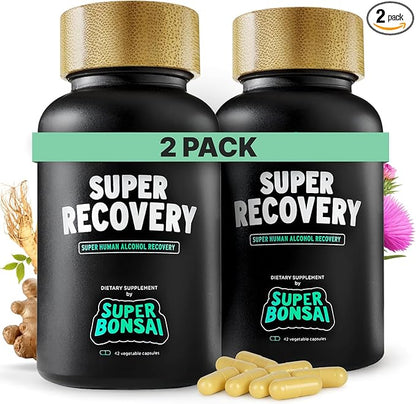 SuperBonsai Super Recovery Capsules for Post Celebration and Morning Relief - All Natural Holistic Support - 3 Capsules Taken Before Drinking and an Optional Serving After (28 Servings)
