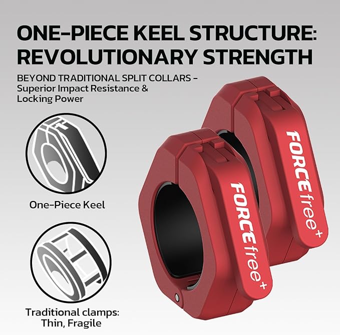 Barbell Clips (Pair), Barbell Clamps, Quick Release Olympic Barbell Clamps with Anti Slip TPR Grip, Barbell Collars for Secure Weightlifting & Powerlifting (Black) (NO MAG, Black)