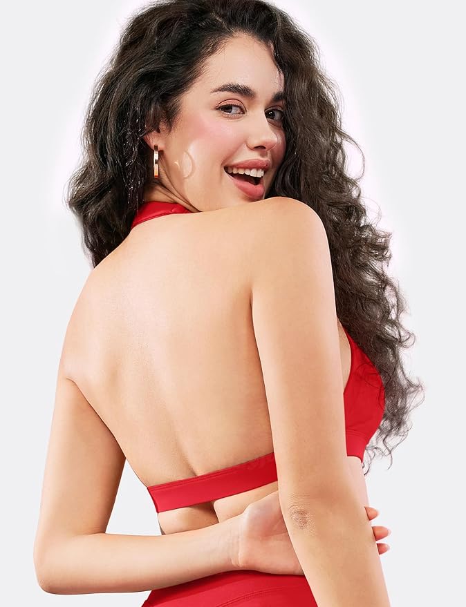 VOYJOY Sports Bras for Women Basic Wireless Bra Crop Workout Yoga Bra Sexy Tank Top