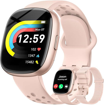 Fitness Trackers for Women Smart watch: Fitness Watch with Blutooth Call 24/7 Heart Rate SpO2 Sleep Monitor IP68 Waterproof 120+ Sport Mode Activity Trackers Compatible iPhone Android Phones (3 Bands)
