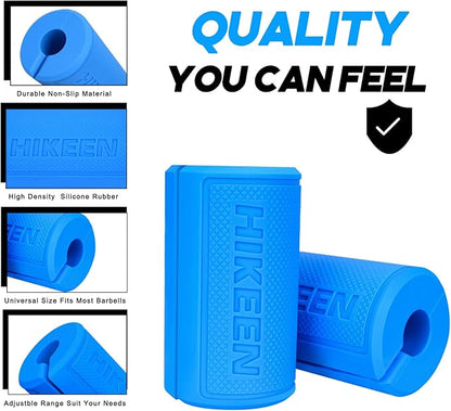 Hikeen Thick Bar Dumbbell Grips,Non Slip Hard Rubber Barbell Grips,Grips for Weight Lifting, Muscle Building-1.77", 2", 2.25" & 2.75" Outer Diameter