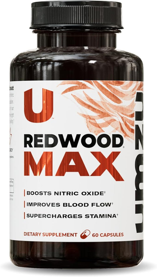 UMZU Redwood Max Nitric Oxide Booster, 1-Month Supply -Advanced Nitric Oxide Supplement with Fitnox Blend, Pine Bark, Resveratrol & Tart Cherry - Promotes Healthy Circulation, Energy and Recovery