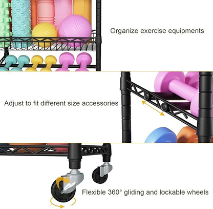 S3 Dumbbells Rack Storage Rack, Portable Home Gym Storage, Yoga Mat Storage, and Weight Rack Organizers for Gym Studio