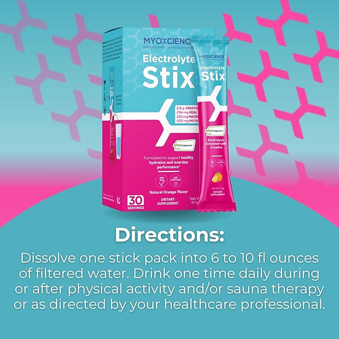 MYOXCIENCE Electrolyte STIX | Creatine Electrolyte Powder | Recovery from Exercise & Muscle