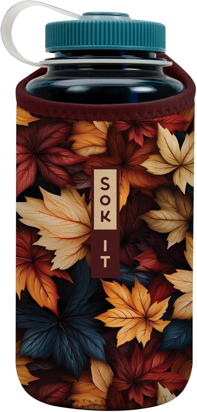 Sok It BotlSok Water Bottle Sleeve Insulated Neoprene Cover (Fall Blend, Fits 32oz Nalgene)