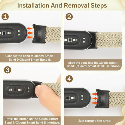 Braided Bands Compatible with Xiaomi Smart Band 10 9 8 Straps for Women Men