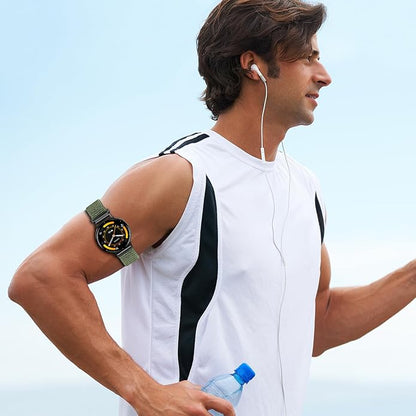 22mm Sport Ankle/Arm Band Compatible with Amazfit Helio, Quick Release Breathable Nylon Bicep Strap Replacement for Garmin Venu 3/Venu 2/Vivoactive 4 & Forerunner 570-47mm/265/255/255 Music