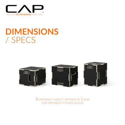 CAP Barbell 3-in-1 Rubber Textured Plyometric Box 16in x 14in x 12in