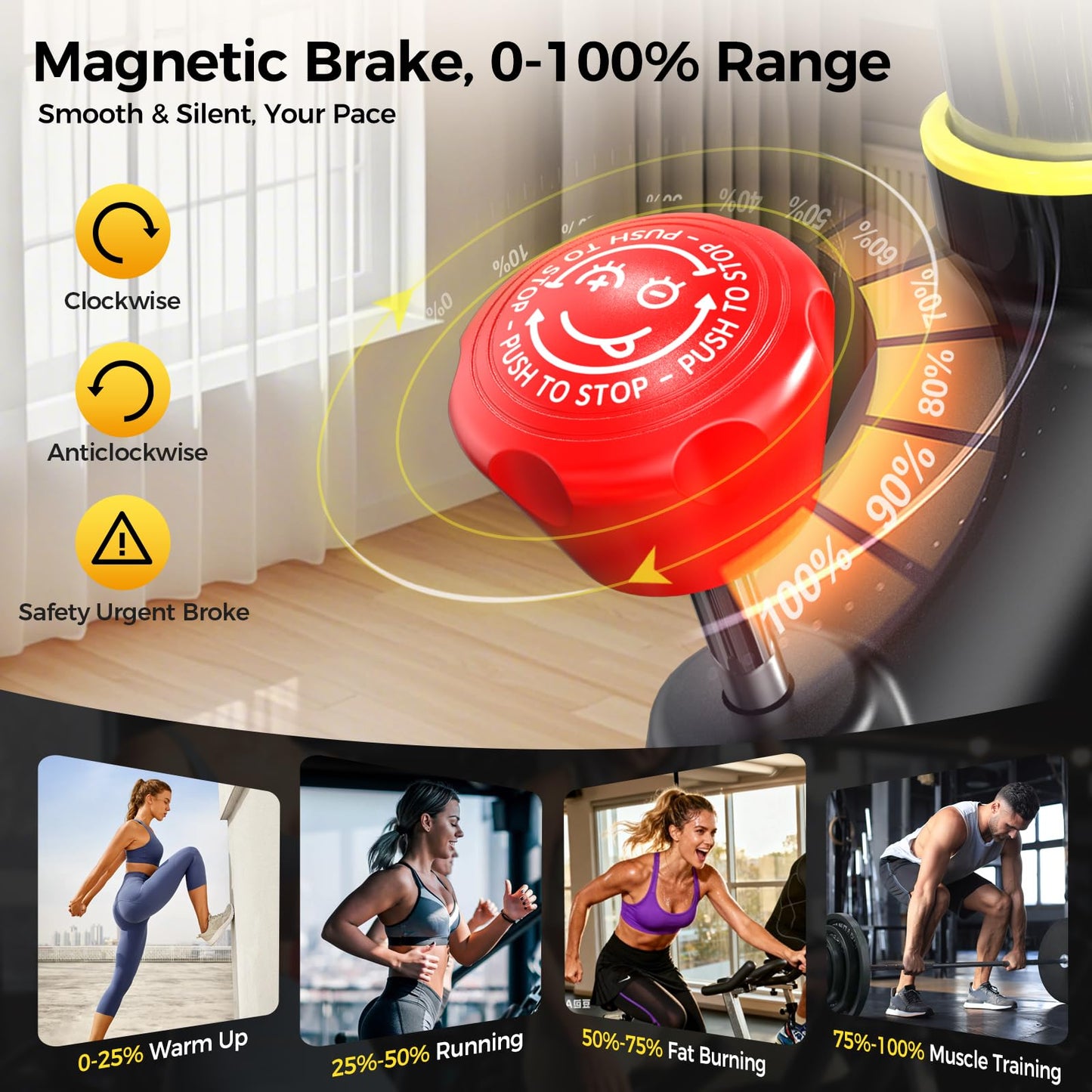 Exercise Bike,Stationary Bike for Home,Magnetic Indoor Cycling Bike