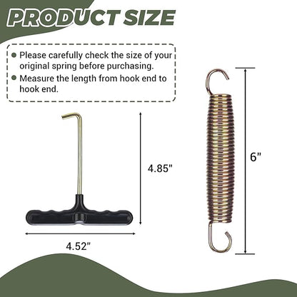 Trampoline Springs Replacement 3.5" to 8.5" Galvanized Steel Heavy Duty High Tensile Universal Trampoline Accessories with T-Hook Tool, 12 to 48 Pack