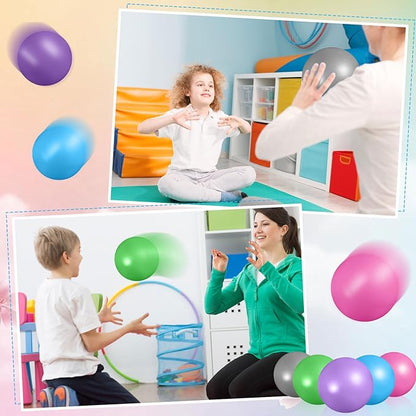 Aoriher 10 Pieces 9 Inch Exercise Pilates Ball Yoga Therapy Core Ball for Yoga Stability Barre Training Stretching Physical Posture Training Gym