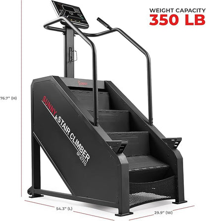 Sunny Health & Fitness Premium High-Intensity Smart Stepper Stair Climber, Commercial Grade, Cardio Workout Programs, Free SunnyFit App Bluetooth Connection, 350-400 LB Weight Capacity