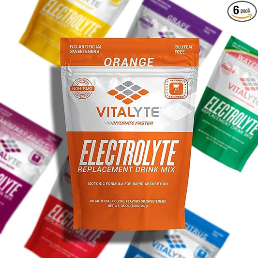 Vitalyte Electrolyte Powder Drink Mix, Isotonic Electrolyte Hydration Mix, Case Pack (6 Pack