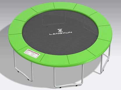 LANGXUN Universal Trampoline Repalcement Safety Pad, 8ft 10ft 12ft 14ft 15ft 16ft Waterproof Surround Spring Foam Cover for Round Frame