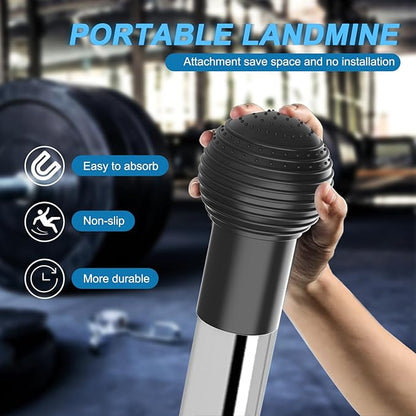 Landmine Attachment for Barbell 2 inch Olympic Bars Natural Rubber T Bar Row Attachment for Press, Row, Rotate, Split Squat Safety Sturdy and Easy to Use with 360° Rotation for Gym Home