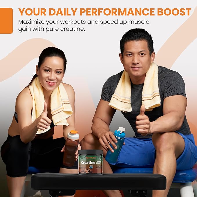 EarthNutri Creatine Monohydrate Powder - Pure Creatine Supplement for Muscle Growth, Strength & Performance - Non-GMO, Sugar-Free, Additive-Free – for Men & Women, Flavored 250g