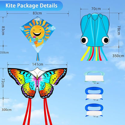 Large Octopus Kites for Kids & Adults,Big Kite for Beginners, Kites for Kids Ages 4-8,Outdoors Activities with Line and Handle
