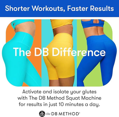 The DB Method Squat Machine, Workout Equipment for Home Gym, Exercise Leg and Glutes, Low Impact Lower Body Fitness Workouts, Training for Total-Body, Easy Setup, Foldable for Storage