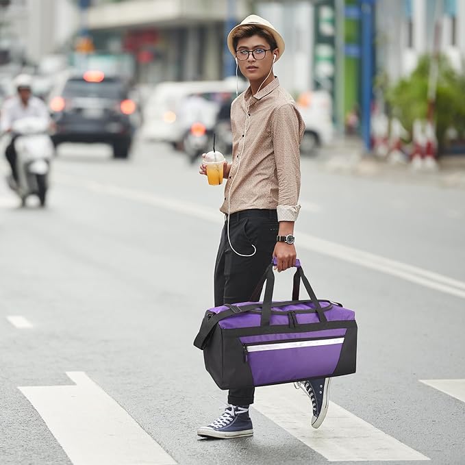 40 Liter, 22 Inch Reflective Duffle Bag with Shoulder Strap for Men, Women, Travel