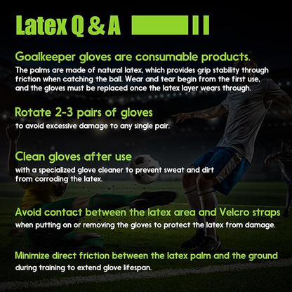 Soccer Goalkeeper Gloves with Finger Protection to Prevent Injuries, Strong Grip for Tough Tackles, Breathable Goal Keeper Gloves for for Kids, Youth and Adult
