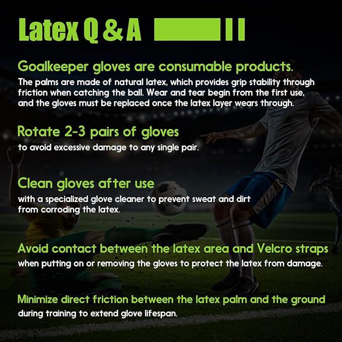 Soccer Goalkeeper Gloves with Finger Protection to Prevent Injuries, Strong Grip for Tough Tackles, Breathable Goal Keeper Gloves for for Kids, Youth and Adult