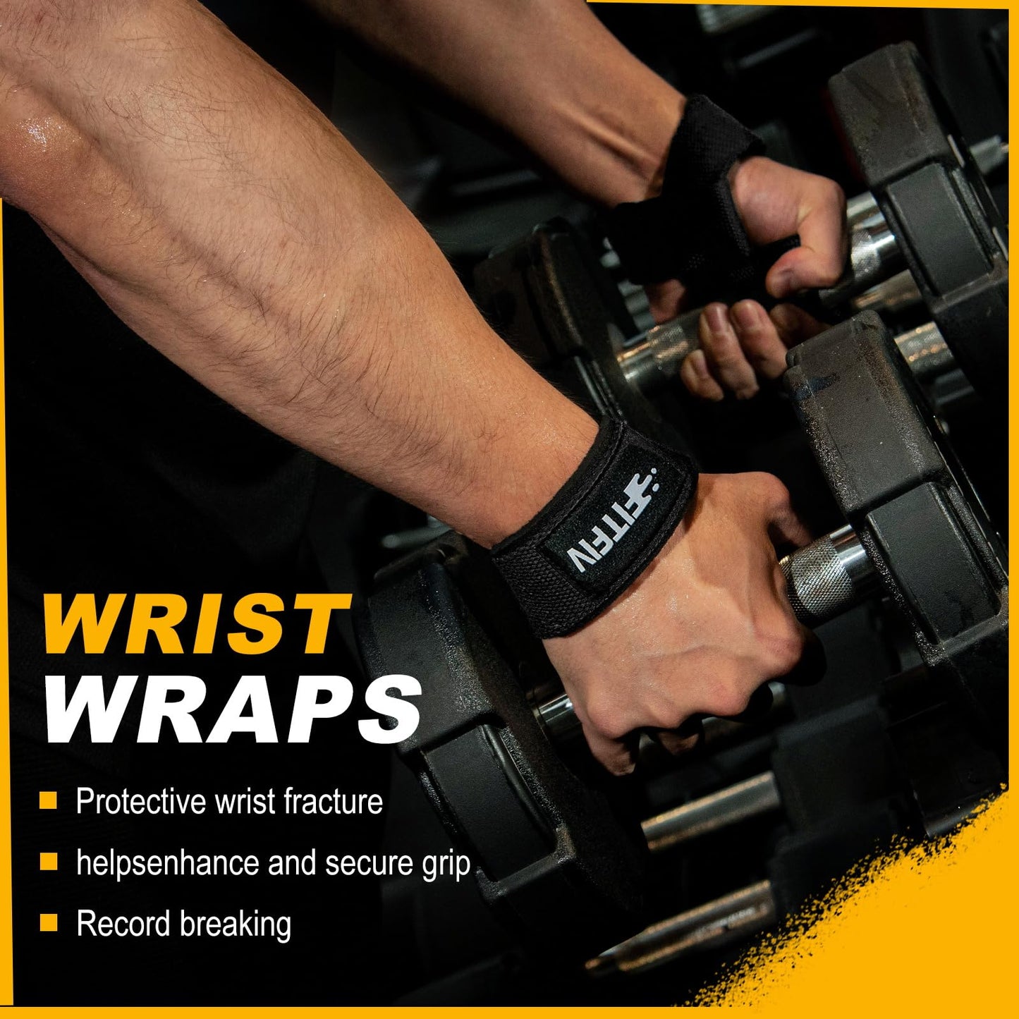 FITFIV Lifting Straps for Weightlifting, Padded Wrist Straps for Gym