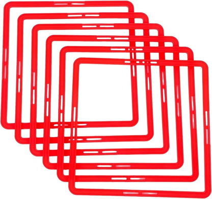 POPETPOP Square Agility Rings, 6pcs Speed Rings, Youth Agility Footwork Training Speed Hurdles Ladder Fitness Equipment Sport Workout Home Gym