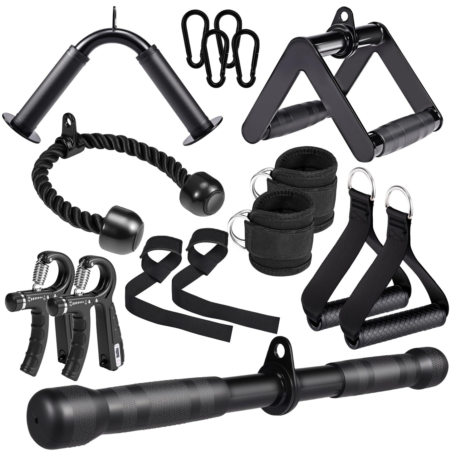 10-in-1 Cable Machine Attachments Set, LAT Pulldown Attachments Cable Accessories for Home Gym