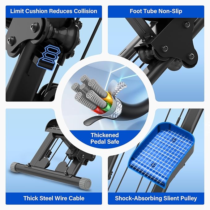 Stair Stepper for Exercise at Home, Folding Stairmaster Machine for Cardio Fitness, Vertical Stair Climber with Adjustable Handlebar, Portable Steppers with 310lbs Loading Capacity