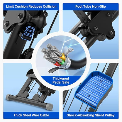 Stair Stepper for Exercise at Home, Folding Stairmaster Machine for Cardio Fitness, Vertical Stair Climber with Adjustable Handlebar, Portable Steppers with 310lbs Loading Capacity