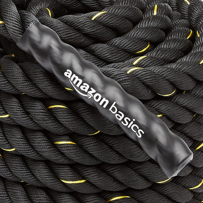 Amazon Basics Battle Rope for Home Gym Workout, Exercise Training Equipment, CrossFit, Strength
