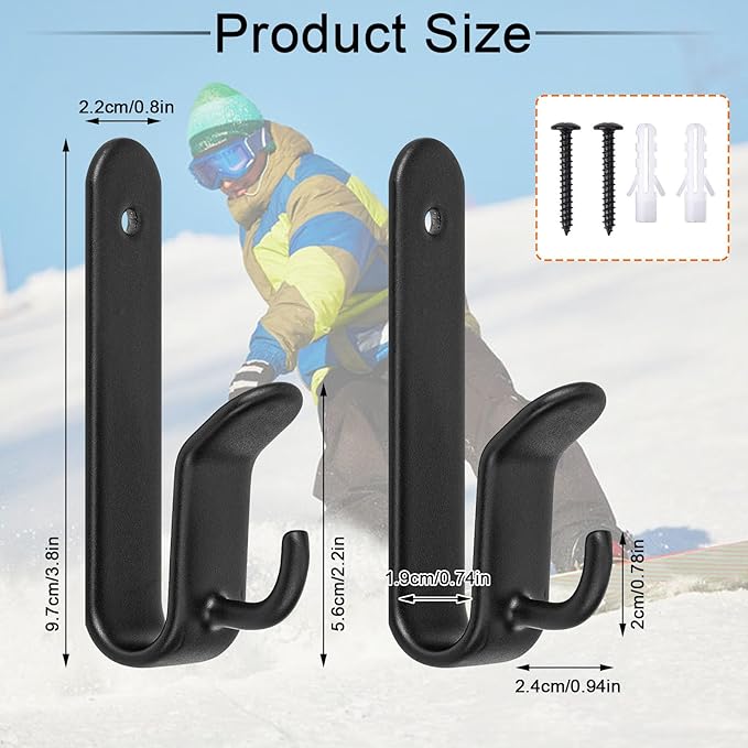 Snowboard Wall Mount Clips, Horizontal Skateboard Wall Mount，Snowboard Display Stand for Room, Garage