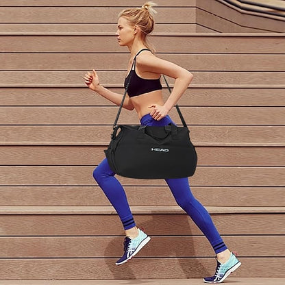 HEAD 32L Carry On Women Gym Duffel Bag with Shoes Compartment, Lightweight Crossbody Women Sport Bag for Men & Women, Workout Tote Bag Handbag for Business/Fitness/Yoga/Weekender Overnight