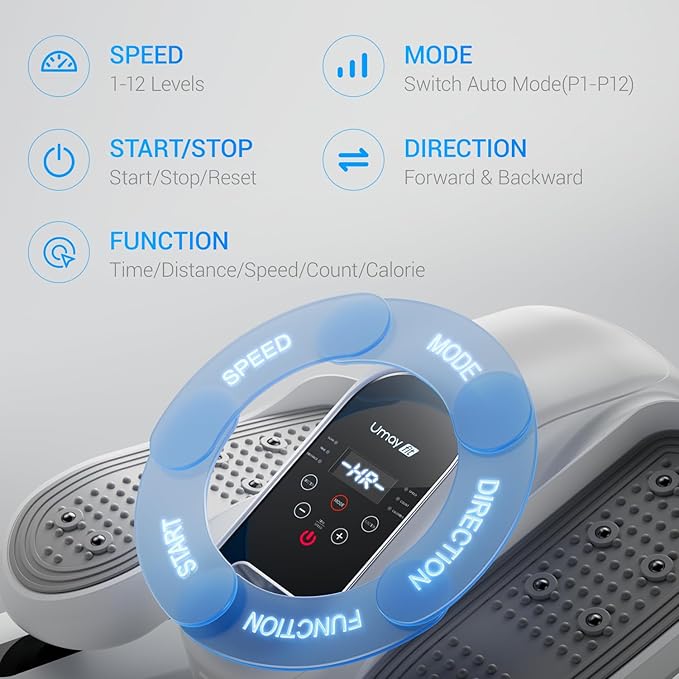 Under Desk Elliptical Machine, Ellipse Leg Exerciser for Seniors, Quiet & Portable Electric Seated Eclipse Exercise Training Machine with Remote, 12 Speeds & Mute Function, Manual & Auto Mode