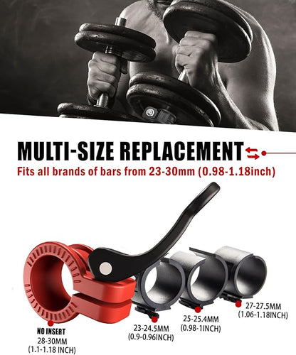 Mini Barbell Clips 1 inch I Multi-Size Adjustable Barbell Collar I 1 inch Barbell ClampsIQuick Release Weight Clips Pair of Locking for Dumbbell Bar