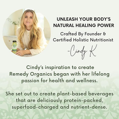 Remedy Organics Plant Based Protein Powder - Vanilla Bliss - 24g Non-GMO Protein, 4g Fiber, 1g Sugar, 21 Essential Vitamins & Minerals, Pre & Post Workout, No Seed Oils, Dairy-Free, Gluten-Free