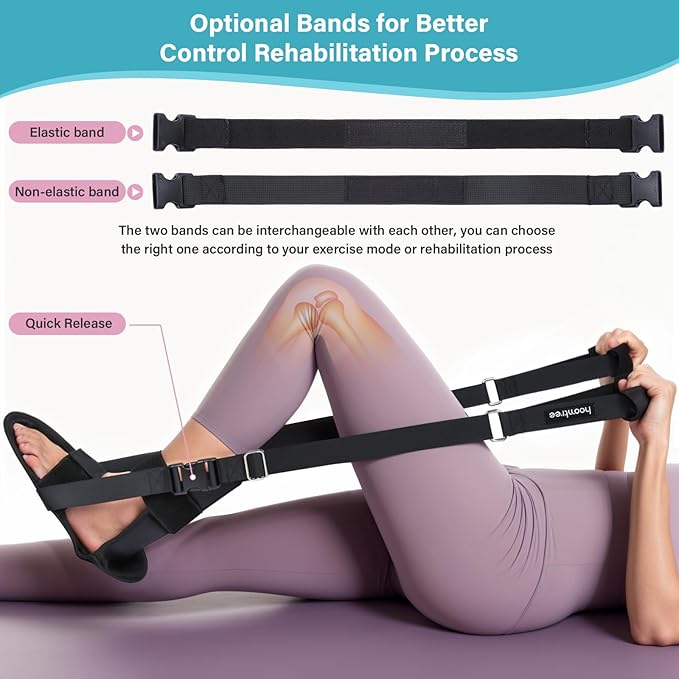 Knee Replacement Recovery Aids,Knee Surgery Recovery Equipment with Padded Handle and Foot Sleeve,Heel Slides Physical Therapy Equipment Speed Hip Recovery,Increase Range of Motion and Relieve Pain