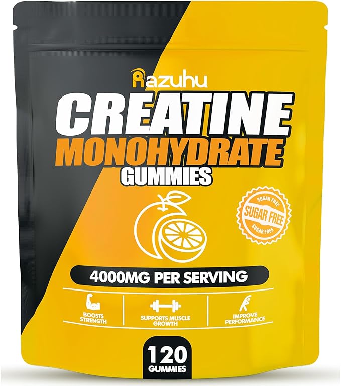 Flavored creatine monohydrate Gummies Sugar Free,Pre Workout Supplements creatine Gummies for Men&Women,Gym Supplements,Supports Muscle Growth,Recovery,Strength,Energy Boost（120 Count）-Mango