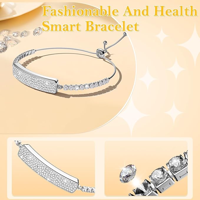 Sleep & Fitness Tracker with 2 Bands, Stylish & Ultra-Light Smart Bracelet for Women, 24/7 Heart Rate, Blood Oxygen & Stress Monitor, Waterproof Health Trackers Gifts for Girls, No Subscription-Silver