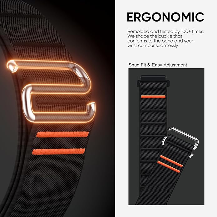 Suitisbest S-Hook Sport Band Compatible with Samsung Galaxy Watch 6 5 4 7 FE Band, Watch 6/4 Classic, Watch 5 Pro, Durable and Adjustable Nylon Loop Strap for Galaxy Active1/Active2