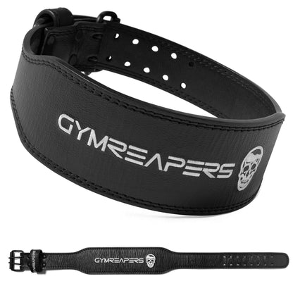 Gymreapers Leather Weightlifting Belt for Bodybuilding, Squatting, Lower Back Support & Back Pain
