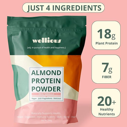 Clean Vegan Protein Powder Vanilla - Plant Based Protein, Dairy Free, for Gut Health, No Sodium, High Fiber, Keto Friendly, Non Dairy, Lactose Free Protein Powder