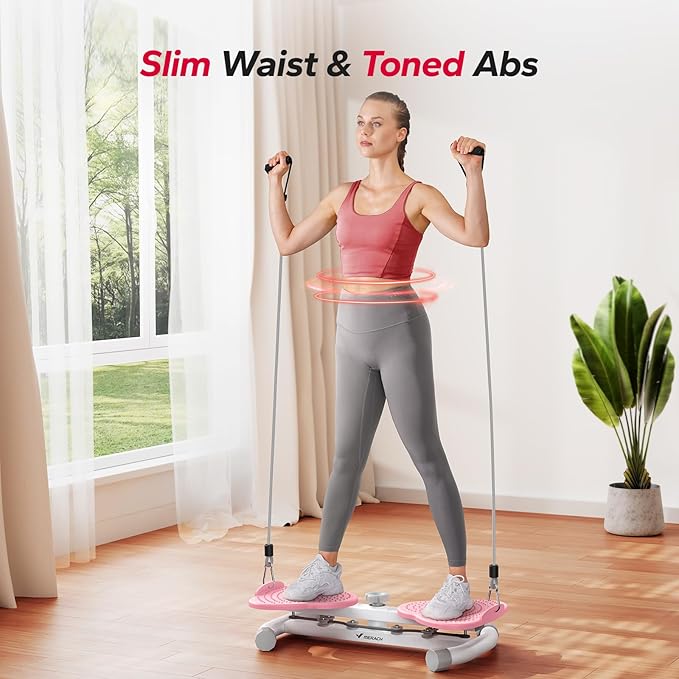 MERACH Waist Twister Machine, Ab Twist Board with 300 lbs Weight Capacity, Abs Workout for Slim Waist and Core Ab Exercise, Noiseless Home Gym Exercise Equipment for Women Men