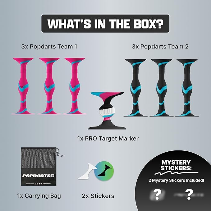 Popdarts PRO Pack Game Set (Rizzle) - Indoor, Outdoor Suction Cup Throwing Game - Competition with a POP