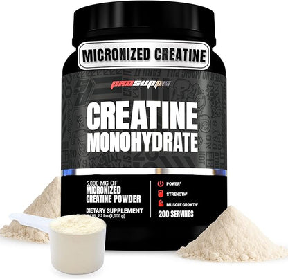 PROSUPPS Creatine Monohydrate Powder for Men & Women, Unflavored - 5000,mg of Micronized Creatine - Gym Workout Supplement for Muscle Gain & Recovery - Sugar-Free, Soy & Gluten-Free - 200 Servings